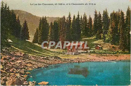 Ansichtskarte AK Le Lac des Chavonnes alt 1668 m et le Chamossaire alt 2116 m