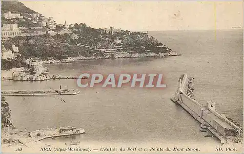 Cartes postales Nice (Alpes Maritimes) L'Entree du Port et la Pointe du Mont Boron