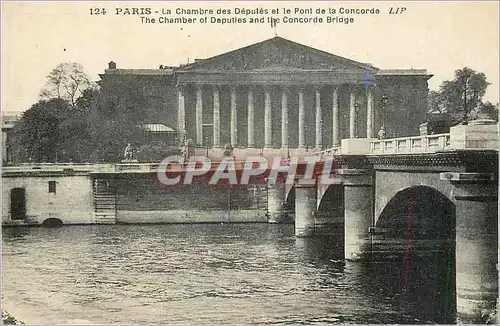 Cartes postales Paris La Chambre des Deputes et le Pont de la Concorde