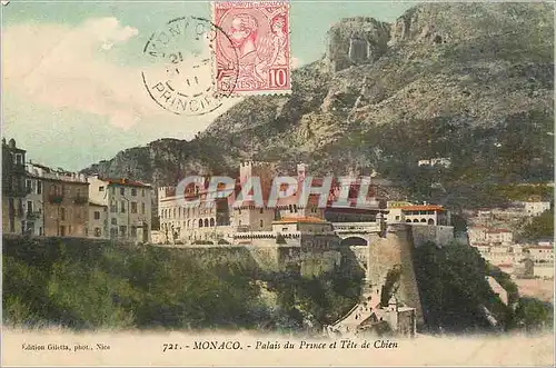 Cartes postales Monaco Palais du Prince et Tete de Chien