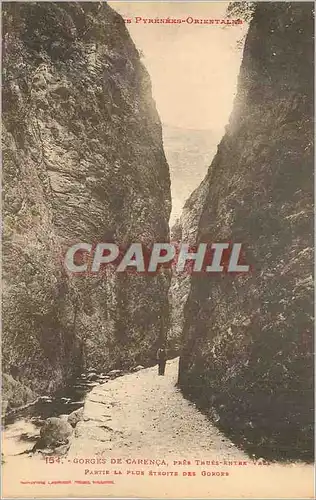Cartes postales Les Pyrenees Orientales Gorges de Carenca Partie la plus etroite des Gorges