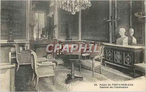 Cartes postales Palais de Fontainebleau Cabinet d'Abdication Napoleon 1er