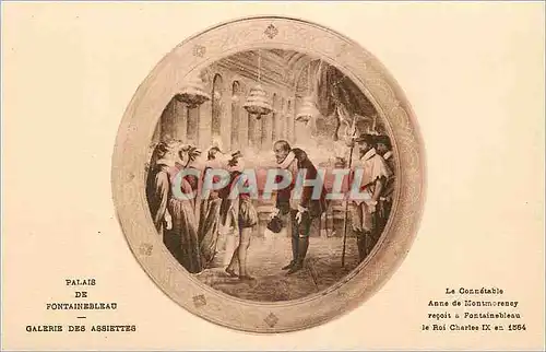 Ansichtskarte AK Palais de Fontainebleau Galerie des Assiettes Le connetable Anne de Montmorency