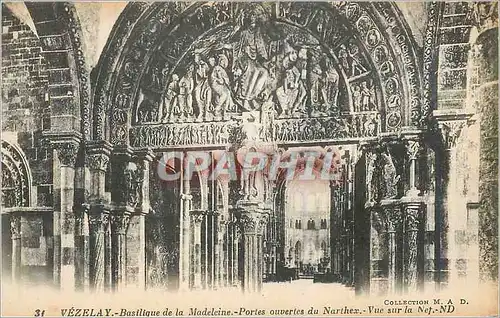 Cartes postales Vezelay Basilique de la Madeleine Portes Ouvertes du Narthex
