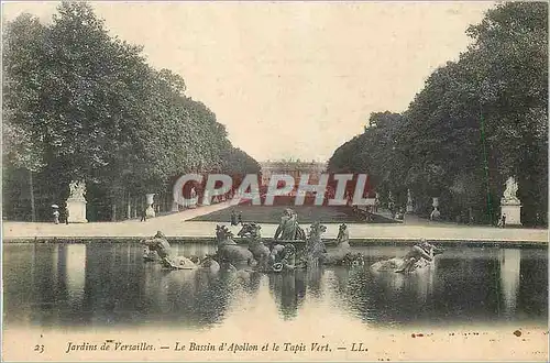 Cartes postales Jardins de Versailles Le Bassin d'Apollon et le Tapis Vert