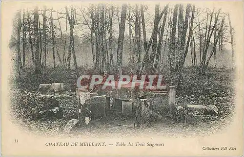 Cartes postales Chateau de Meillant Table des Trois Seigneurs (carte 1900)