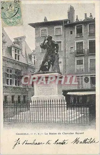 Cartes postales Grenoble La Statue du Chevalier Bayard (carte 1900)