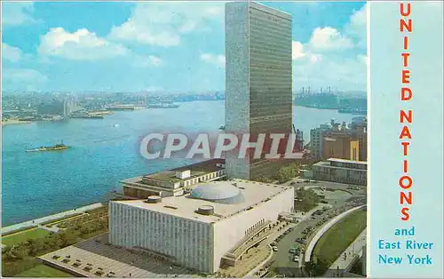 Moderne Karte New York United Nations and East River