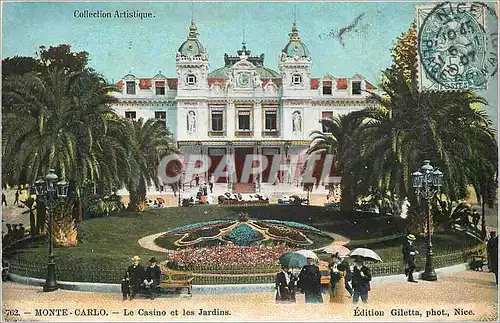 Cartes postales Monte Carlo Le Casino et les Jardins