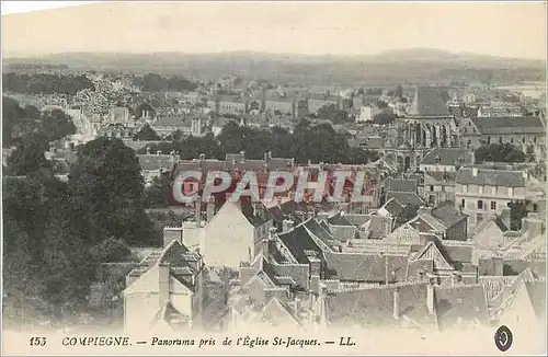 Cartes postales Compiegne Panorama pris de l'Eglise St Jacques