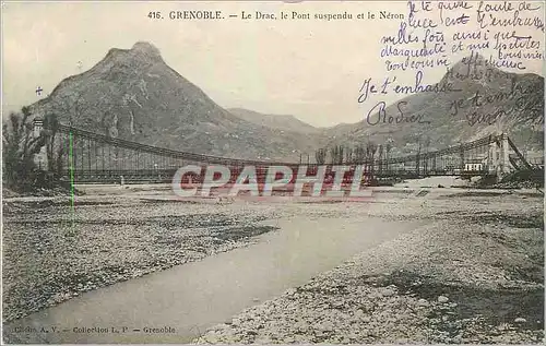 Ansichtskarte AK Grenoble Le Drac Le Pont Suspendu et le Neron