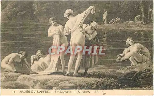 Ansichtskarte AK Musee du Louvre Les Baigneuses Vernet