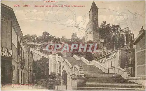 Ansichtskarte AK Auch Le Gers Escalier Monumental et Tour d'Armagnac