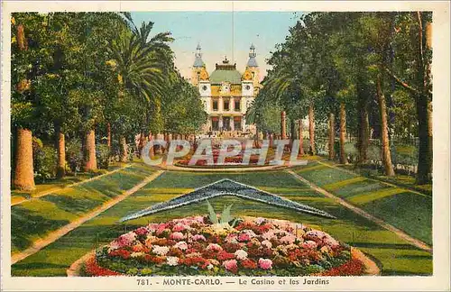 Cartes postales Monte Carlo Le Casino et les Jardins