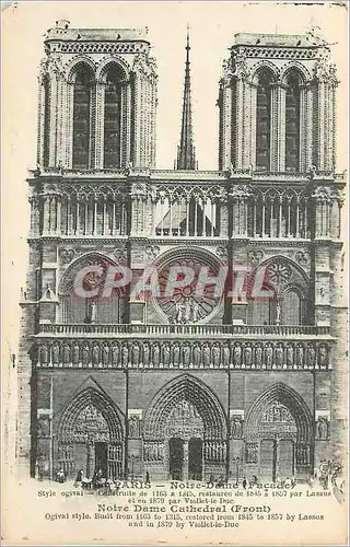 Ansichtskarte AK Paris Notre Dame (Facade) Notre Dame Cathedral (Front)