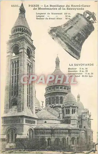 Ansichtskarte AK Paris La Basilique du Sacre Coeur de Montmartre et la Savoyarde Cloche