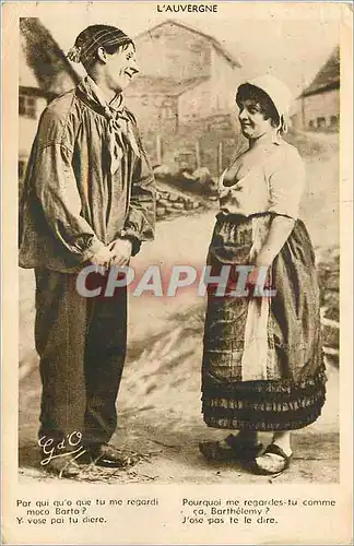 Cartes postales L'Auvergne Pourquoi me Regardes tu Comme Ca Folklore