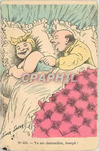 Cartes postales Tu me Chatouilles Joseph