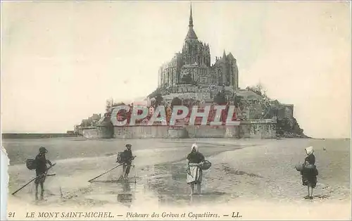 Ansichtskarte AK Le Mont Saint Michel Pecheurs des Greves et Coquetieres Peche