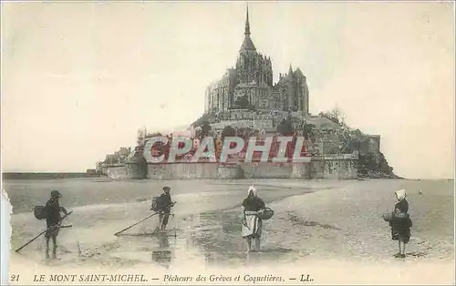 Cartes postales Le Mont Saint Michel Pecheurs des Greves et Coquetieres Peche