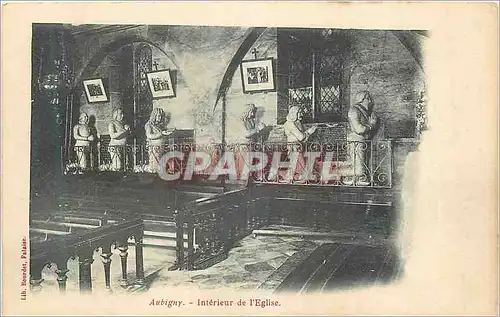 Ansichtskarte AK Aubigny Interieur de l'Eglise (carte 1900)