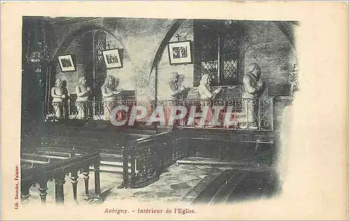 Cartes postales Aubigny Interieur de l'Eglise (carte 1900)