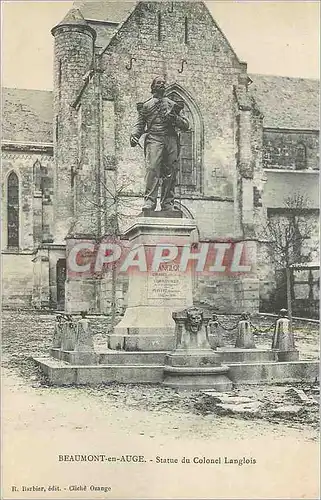 Cartes postales Beaumont en Auge Statue du Colonel Langlois