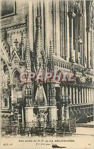 Cartes postales Aux Pieds de N D de la Delivrande J'ai prie pour Vous