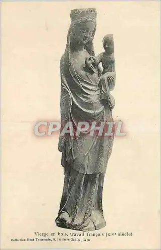 Cartes postales Vierge en Bois Travail Francais (XIVe Siecle)