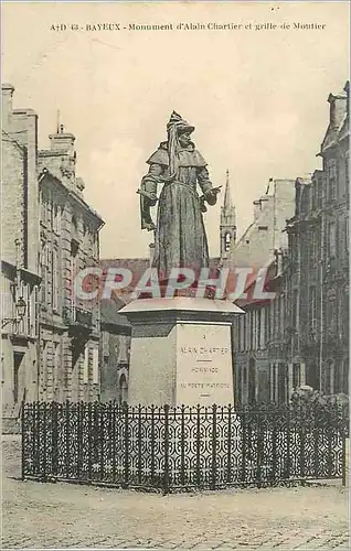 Cartes postales Bayeux Monument d'Alain Chartier et Grille de Moutier