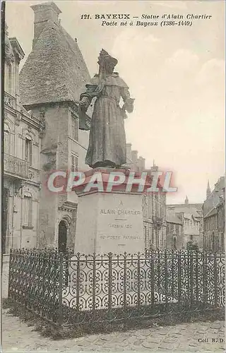Cartes postales Bayeux Statue d'Alain Chartier Poete ne a Bayeux (1386 1449)