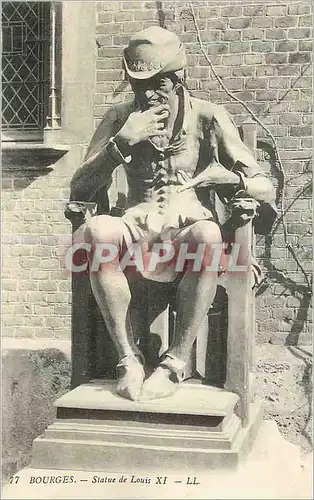 Cartes postales Bourges Statue de Louis XI