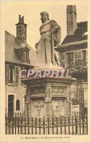 Ansichtskarte AK Bourges La Statue de Jacques Coeur