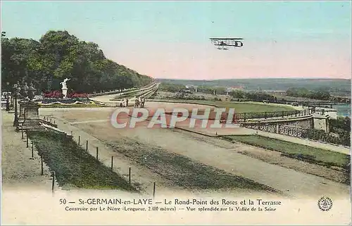 Cartes postales St Germain en Laye Le Rond Point des Roses et la Terrasse Vue Splendide sur la Vallee de la Sein