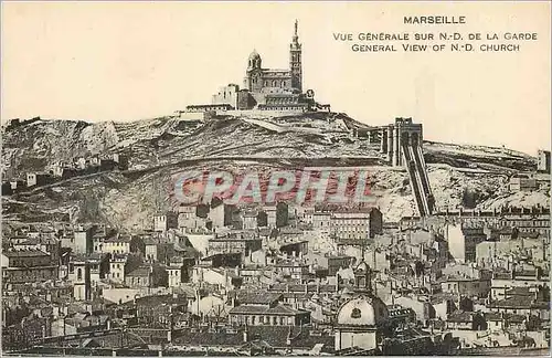 Ansichtskarte AK Marseille Vue Generale sur Notre Dame de la Garde