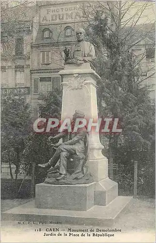 Cartes postales Caen Monument de Demolombre Jardin de la Place de la Republique