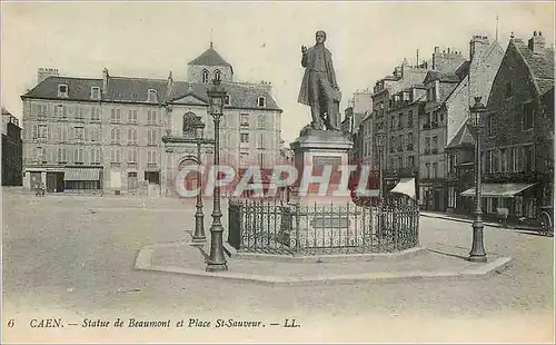 Cartes postales Caen Statue de Beaumont et Place St Sauveur