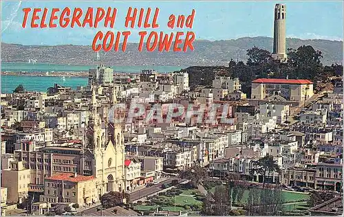 Moderne Karte San Francisco California Telegraph Hill and Coit Tower