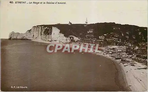 Cartes postales moderne Etretat La Plage et la Falaise d'Amont