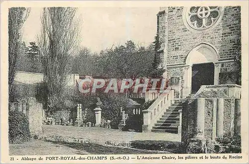 Ansichtskarte AK Abbaye de Fort Royal des Champs (S et O) L'Ancienne Chaire les Piliers et le Buste de Racine