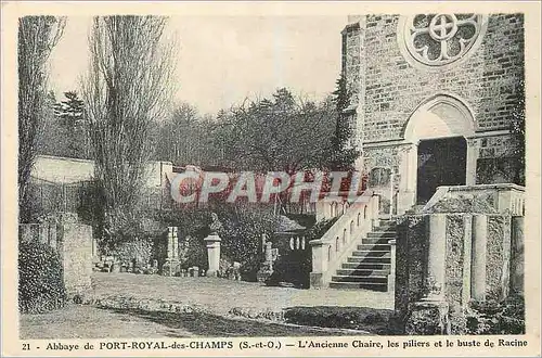 Cartes postales Abbaye de Fort Royal des Champs (S et O) L'Ancienne Chaire les Piliers et le Buste de Racine