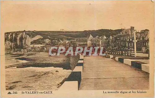 Cartes postales St Valery en Caux La Nouvelle digue et les Falaises