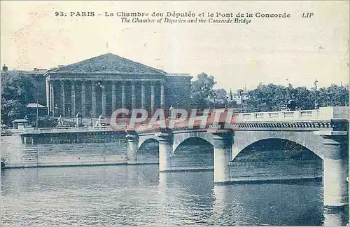 Cartes postales Paris Chambre des Deputes et le Pont de la Concorde