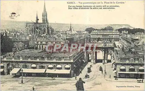 Cartes postales Nancy Vue Panoramique sur la Place de la Carriere