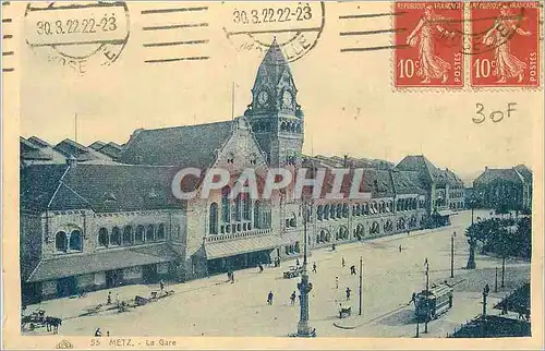 Ansichtskarte AK Metz La Gare Tramway