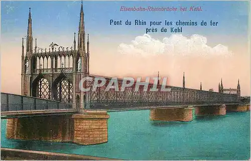 Cartes postales Pont du Rhin pour les Chemins de Fer pres de Kehl