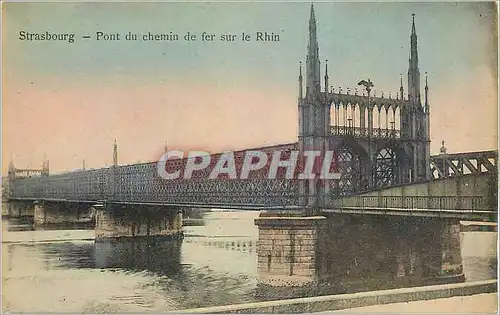 Ansichtskarte AK Strasbourg Pont du Chemin de fer sur le Rhin