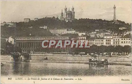 Cartes postales Lyon Le Palais de Justice et le Coteau de Fourviere