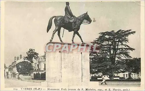 Cartes postales Tarbes (H P) Monument Foch (Oeuvre de F Michelet)