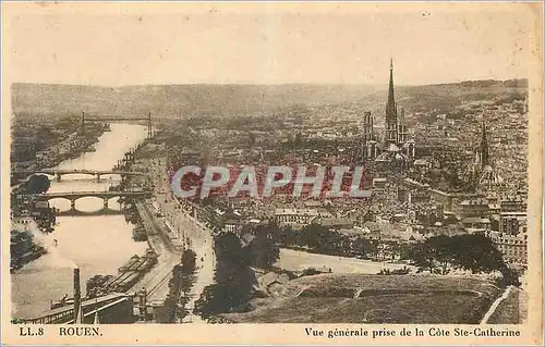 Cartes postales Rouen Vue Generale prise de la Cote St Catherine